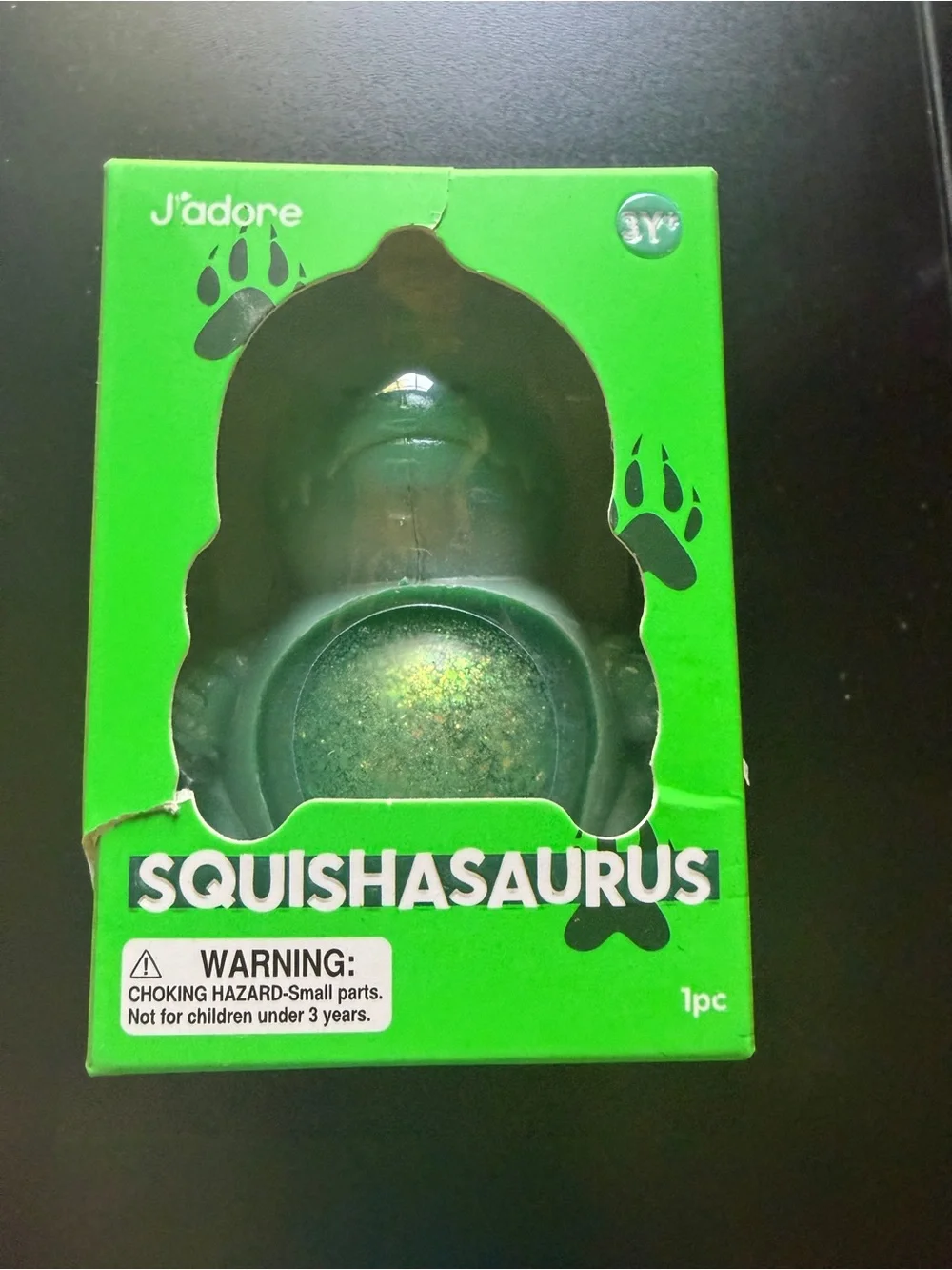 New J'adore Squishasaurus Dinosaur Squishy Squeeze Green Glitter Sensory Toy 3+